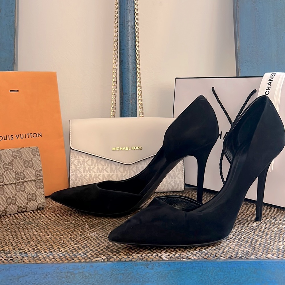 👠 Celine 👠 Black Suede Leather High Heels - Picture 1 of 8